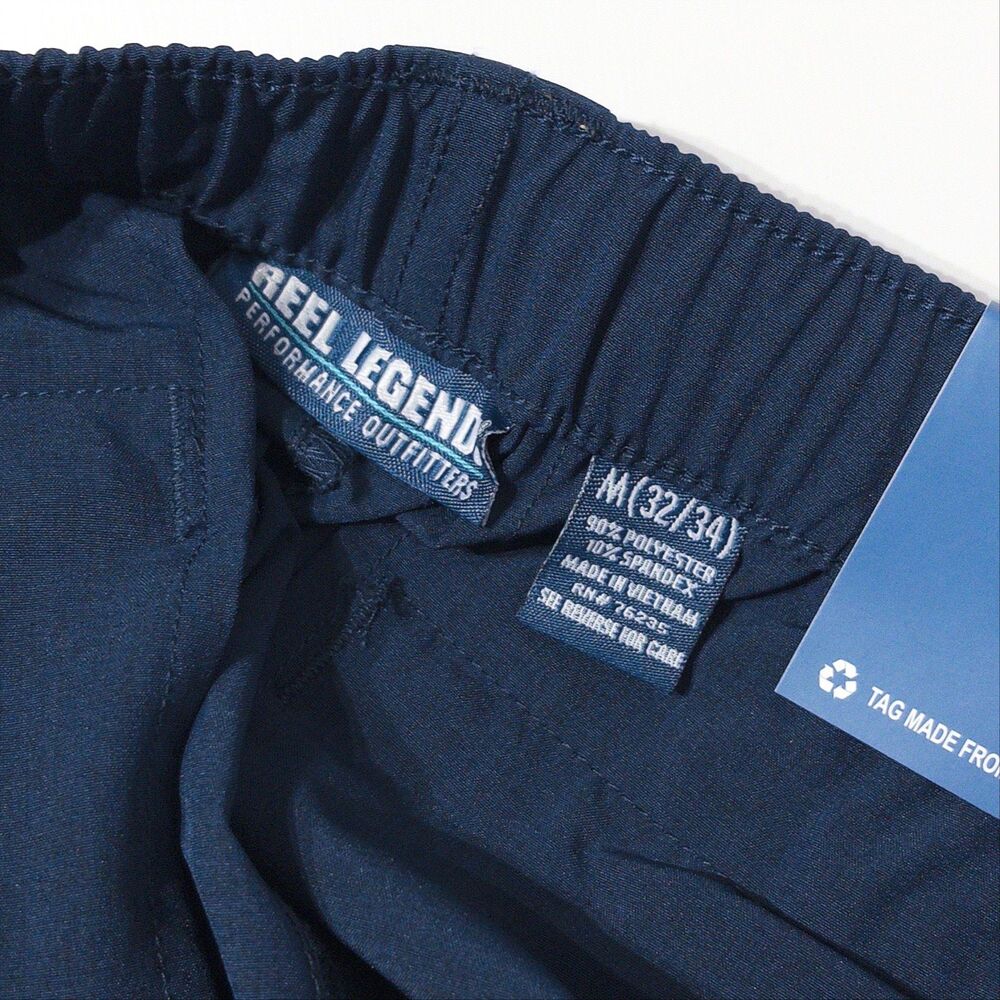 NWT $48 Reel Legends Convertible Pants Navy Blue Men Size M (32-34) 30" Inseam - Picture 5 of 7